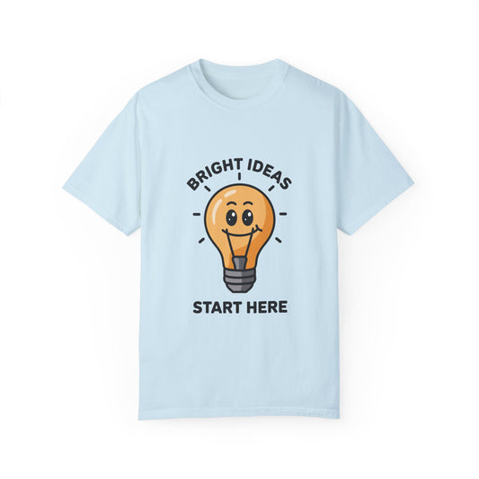 Unisex Bright Ideas Starts Here Teacher T-shirt